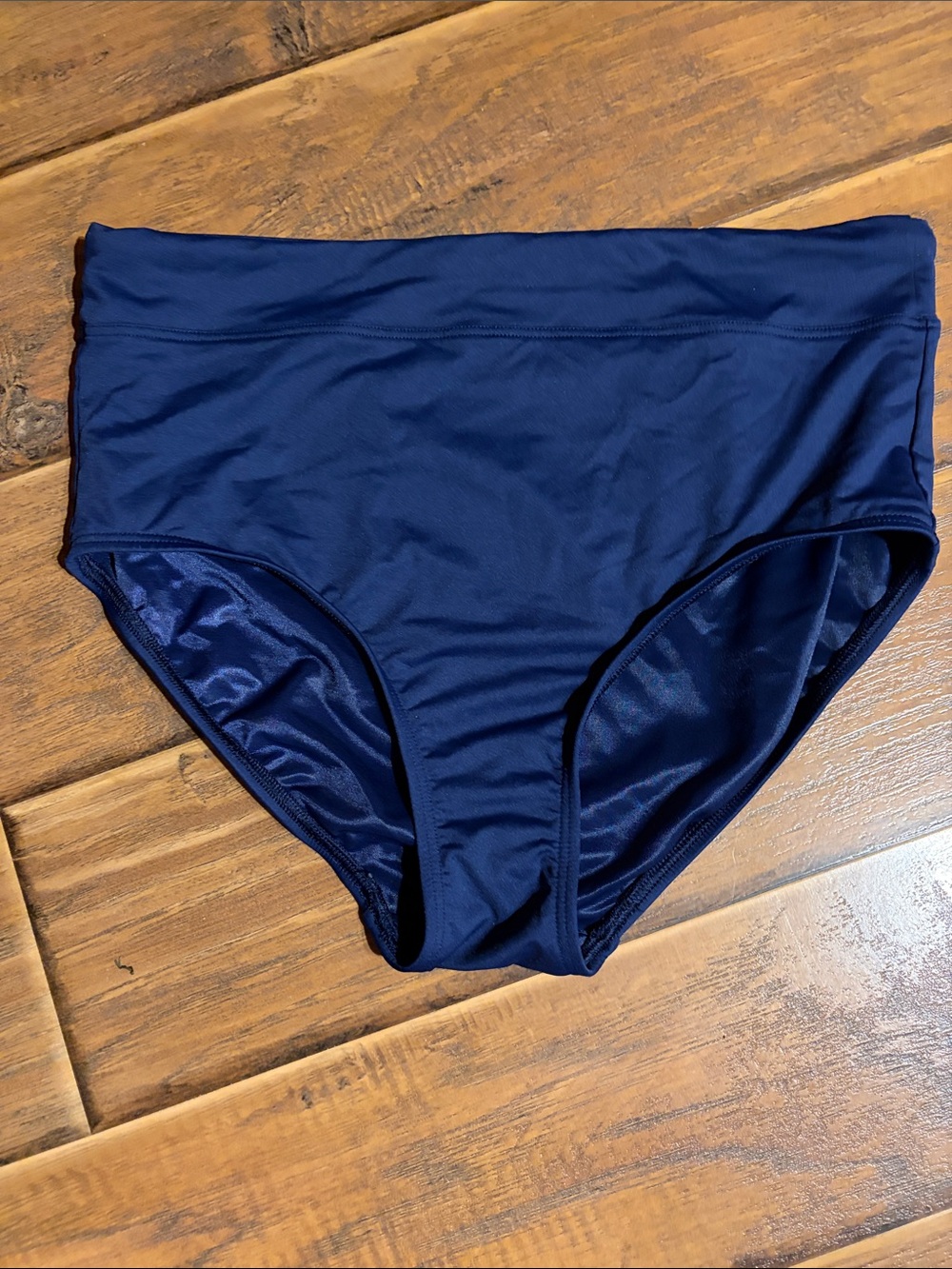 Lands' End Women's High-Waist Swim Bottoms in Navy Blue